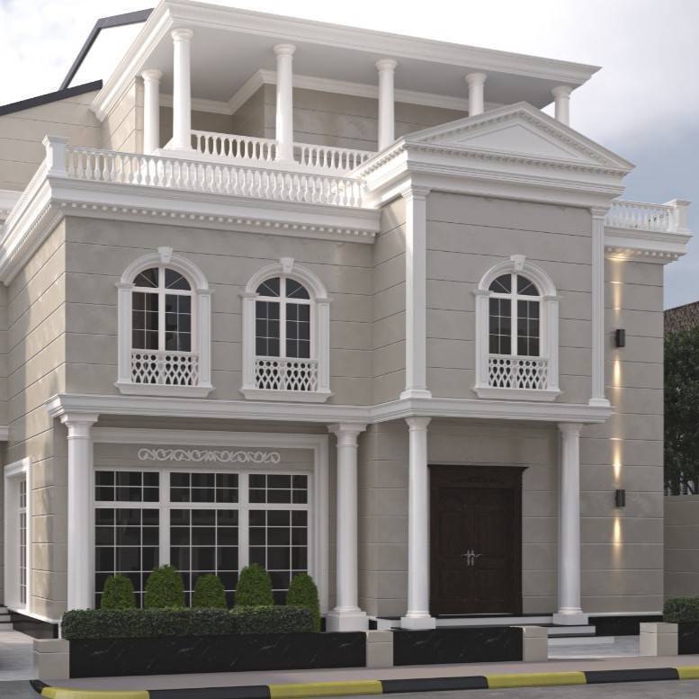 House Facade With Roof Balcony Project